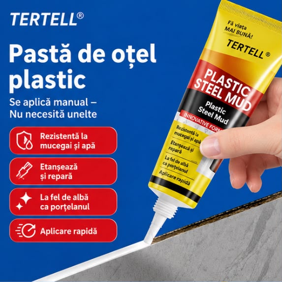 Plastic Steel Mud TERTELL – Pastă de Reparare și Etanșare Multifuncțională - imagine 5