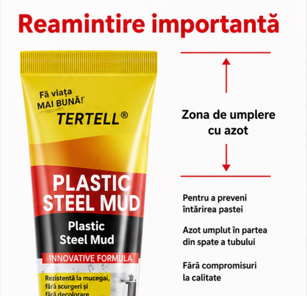 Plastic Steel Mud TERTELL – Pastă de Reparare și Etanșare Multifuncțională - imagine 4