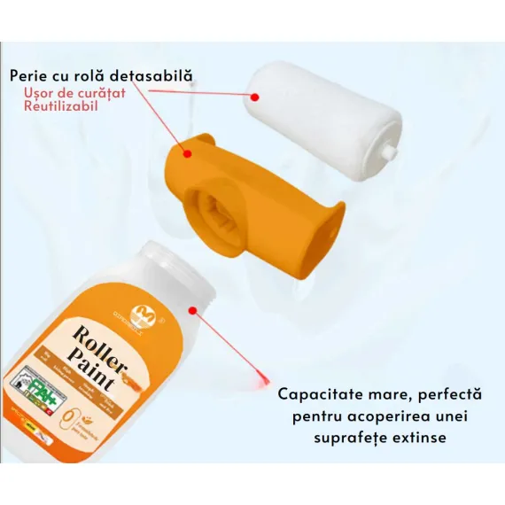 Trafalet cu Rezervor Integrat 2-in-1 | Vopsea Alba Lavabila 500g | Uscare 30 Min | Retusuri Rapide Interior - imagine 2